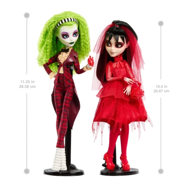 Monster High Betelgeuse and Lydia Doll 2-Pack (Beetlejuice Beetlejuice), Skullector