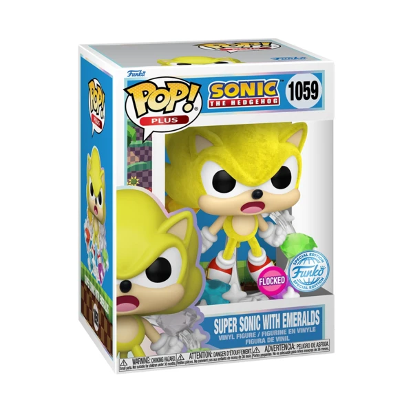 Funko Pop! PLUS Super Sonic With Emeralds (Flocked), Sonic The Hedgehog