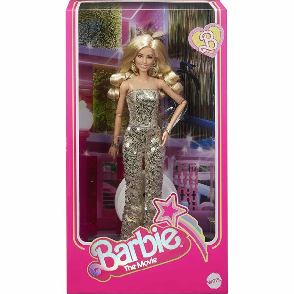 Barbie Margot Robbie, Golden Jumpsuit, The Movie 2023