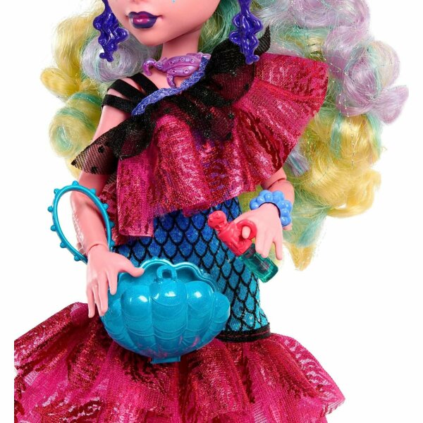 Monster High Lagoona Blue in Party Dress with Themed Accessories Like Balloons, Monster Ball