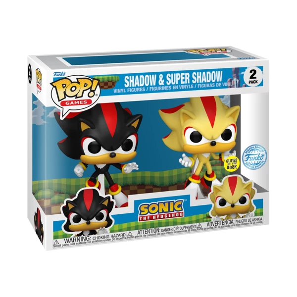 Funko Pop! 2-PACK Shadow And Super Shadow (Glow), Sonic The Hedgehog
