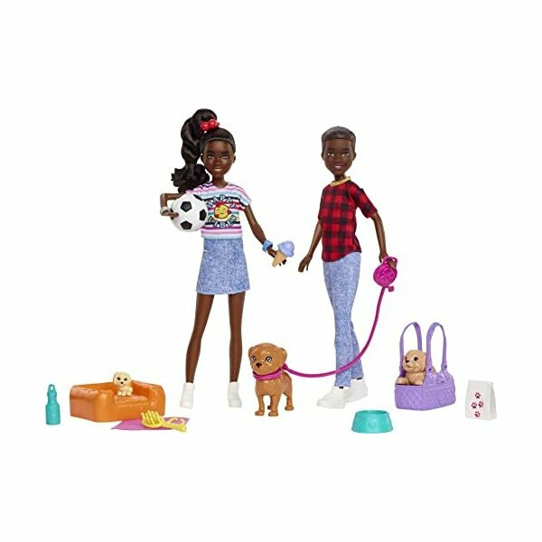 Barbie Twins Playset with Brother & Sister Dolls, It Takes Two