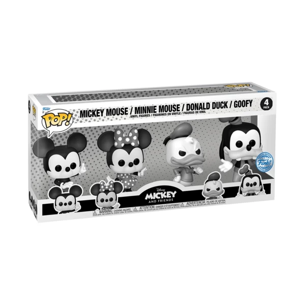 Funko Pop! 4-PACK Mickey And Friends (Black And White), Disney