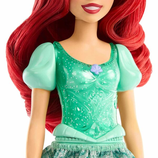 Disney Ariel Fashion Doll, New for 2023, Sparkling Look with Red Hair, Blue Eyes & Tiara Accessory, The Disney Princess