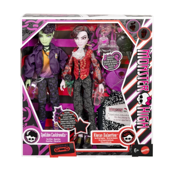Monster High Kieran Valentine and Spelldon Cauldronello (2-Pack), Skullector