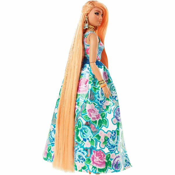 Barbie Extra Fancy Doll, Curvy Doll in Floral 2-Piece Gown