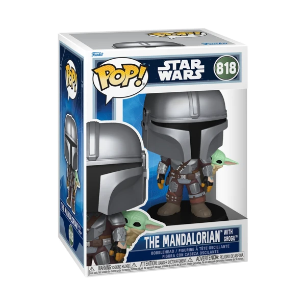 Funko Pop! The Mandalorian with Grogu (On Back), Star Wars: The Mandalorian