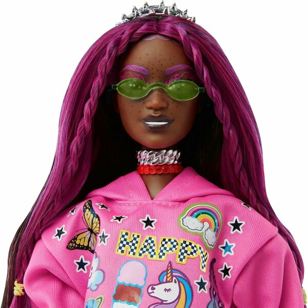 Barbie Extra Doll #19 with Pink-Streaked Brunette Hair