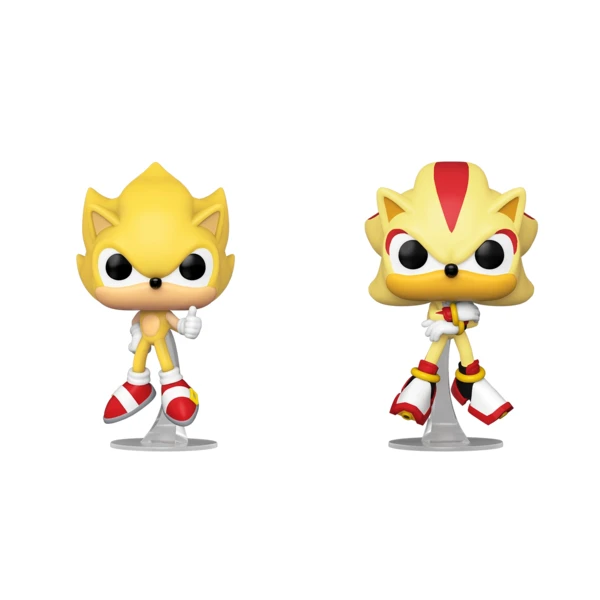 Funko Pop! Super Sonic & Super Shadow Flocked 2-Pack, Sonic The Hedgehog