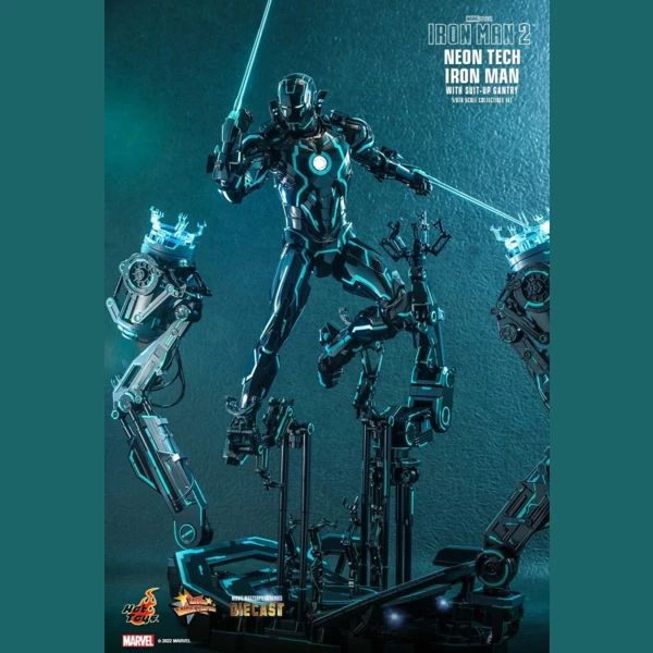 Hot Toys Neon Tech Iron Man with Suit-up Gantry, Iron Man 2
