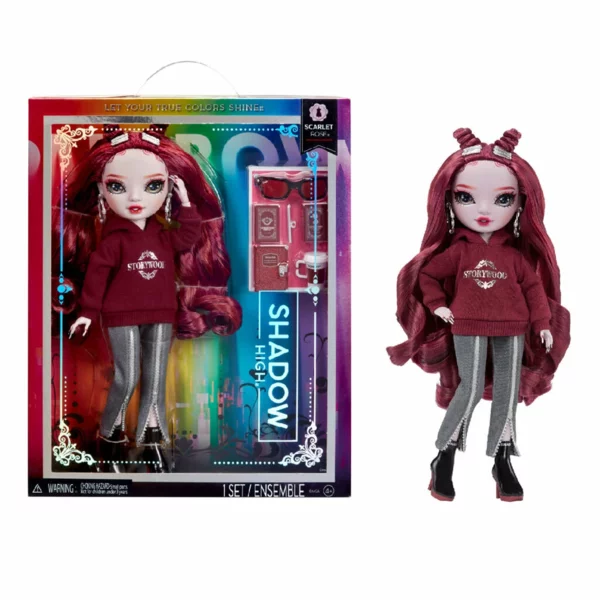 Shadow High Scarlett Rose, Maroon Fashion Doll with Accessories, Colorful Fashion