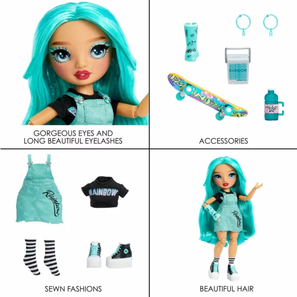 Rainbow High Blu Brooks, Fashion Doll with Accessories, New Friends