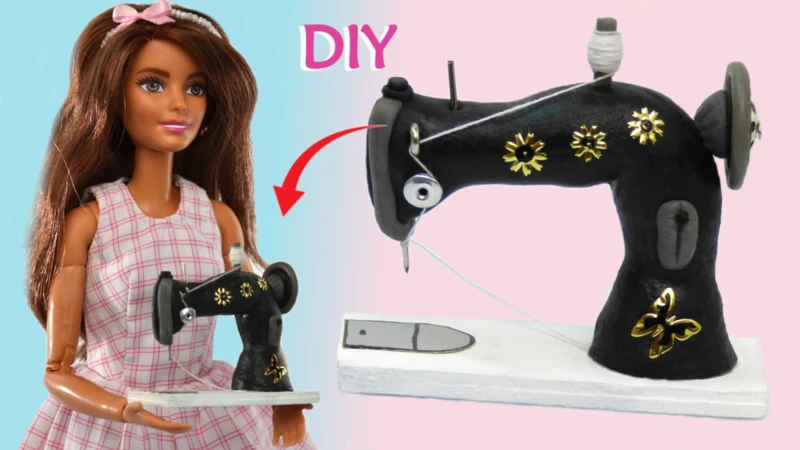 How to make a sewing machine for dolls. Polymer clay. DIY sewing machine for dolls. Polymer clay