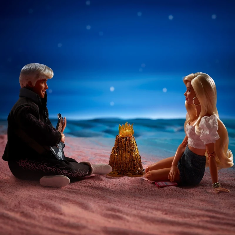 Iconic campfire scene with Barbie and Ken, inspired by Barbie The Movie 2023!