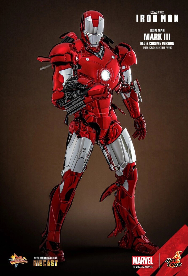 マーティ　ロマヌキアン Hot Toys MMS744D64 Ironman Mark III (Red & Chrome Version
